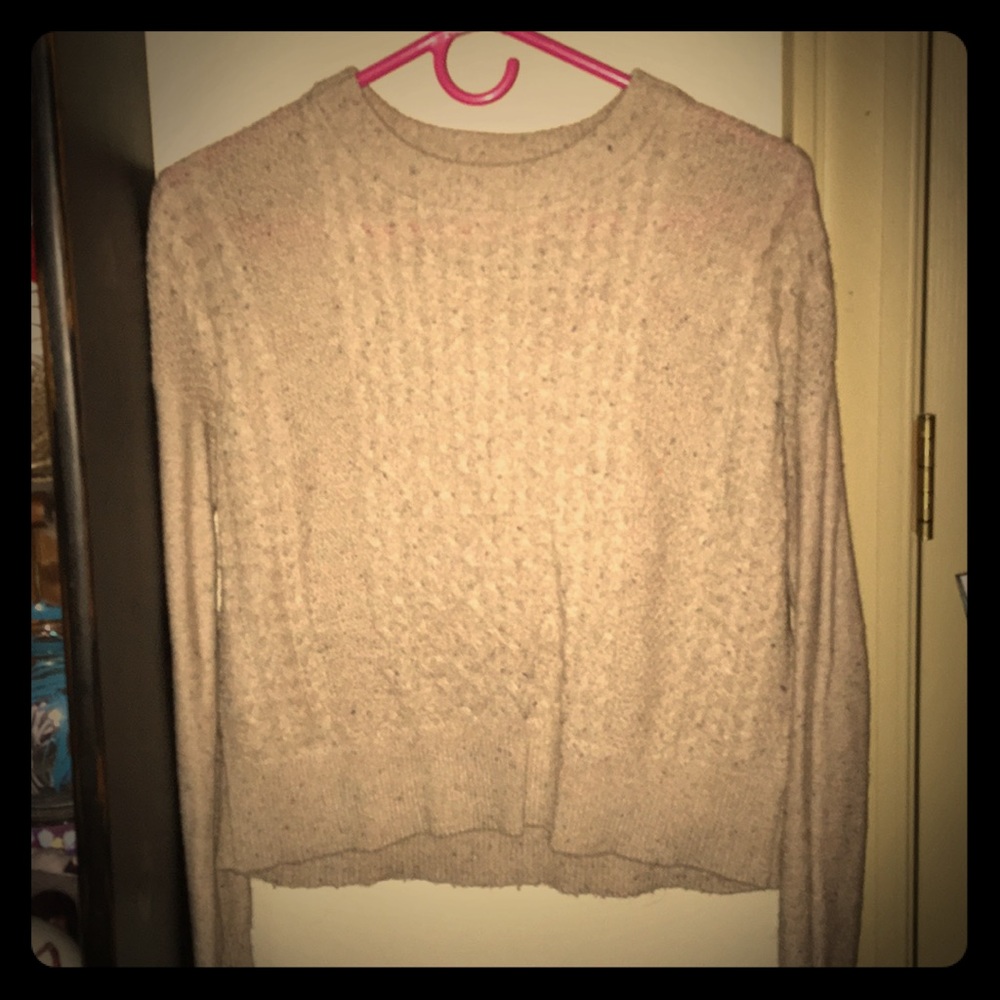 Mossimo cream/multicolored cropped sweater